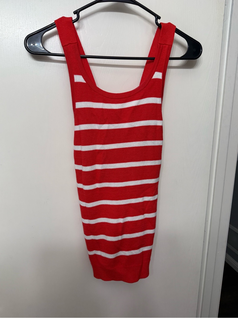 Banana Republic Red and White Striped Knit Tank